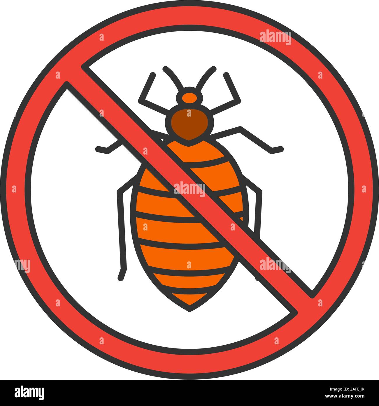 Stop bed bug sign color icon. Parasitic insects repellent. Pest