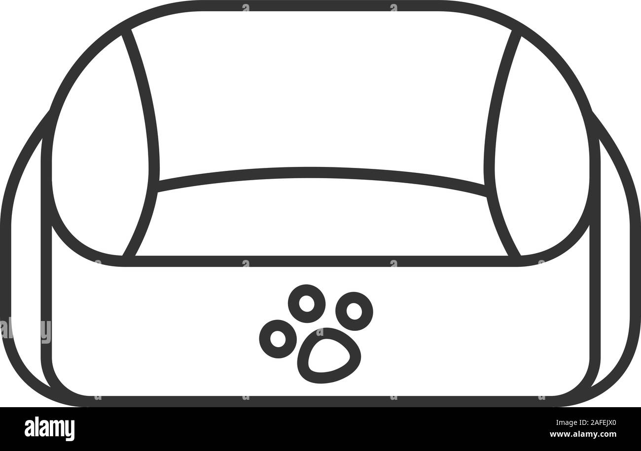 Pet bed linear icon. Thin line illustration. Contour symbol. Vector