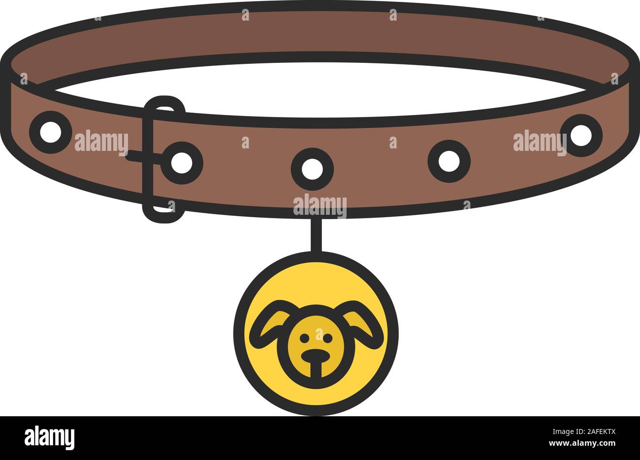 Dog's neck collar color icon. Isolated vector illustration Stock Vector