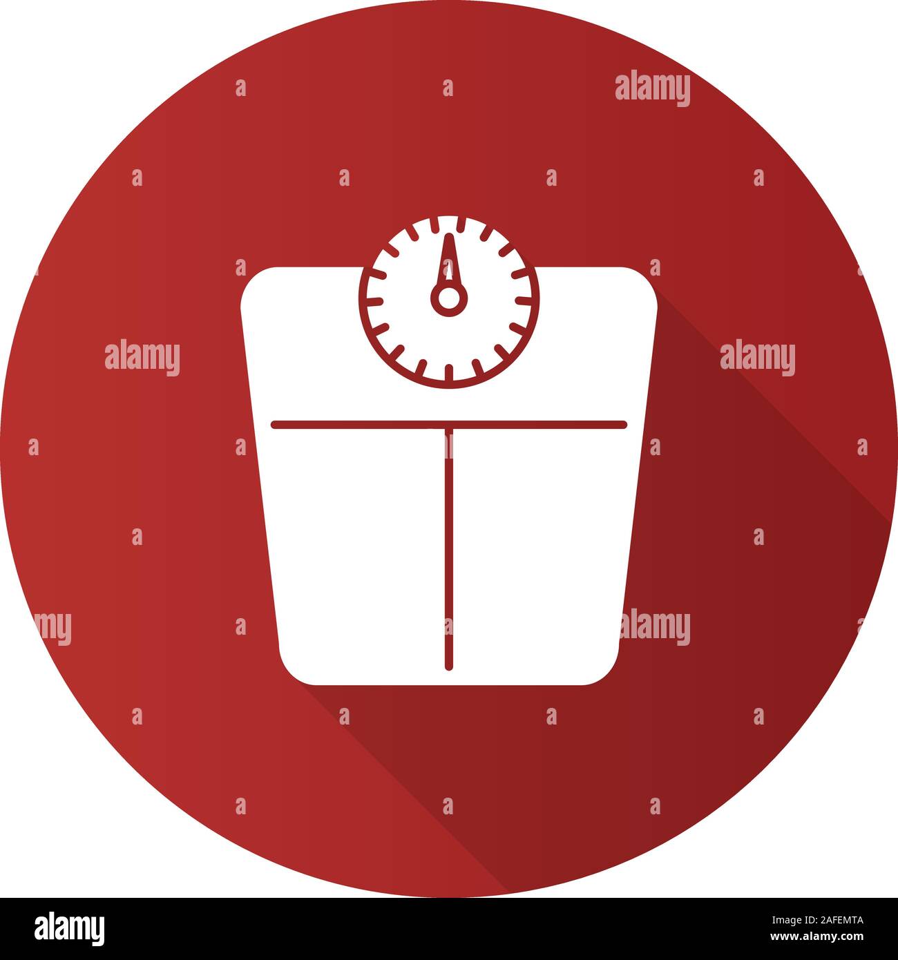 Bathroom scales flat design long shadow glyph icon. Floor scales. Mass