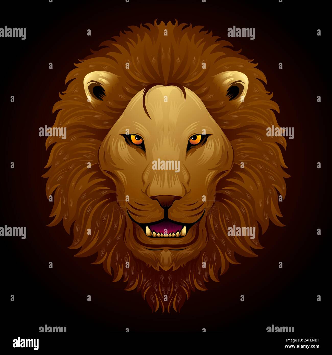 A Lion head logo. This is vector illustration ideal for a mascot and