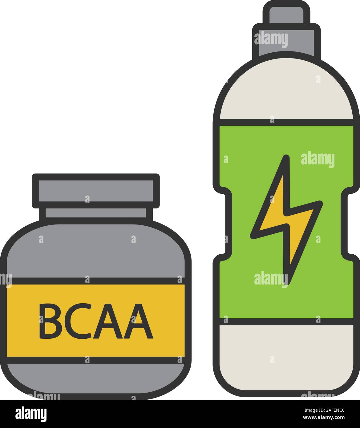 BCAA supplement color icon. Whey protein. Sports nutrition. Isolated