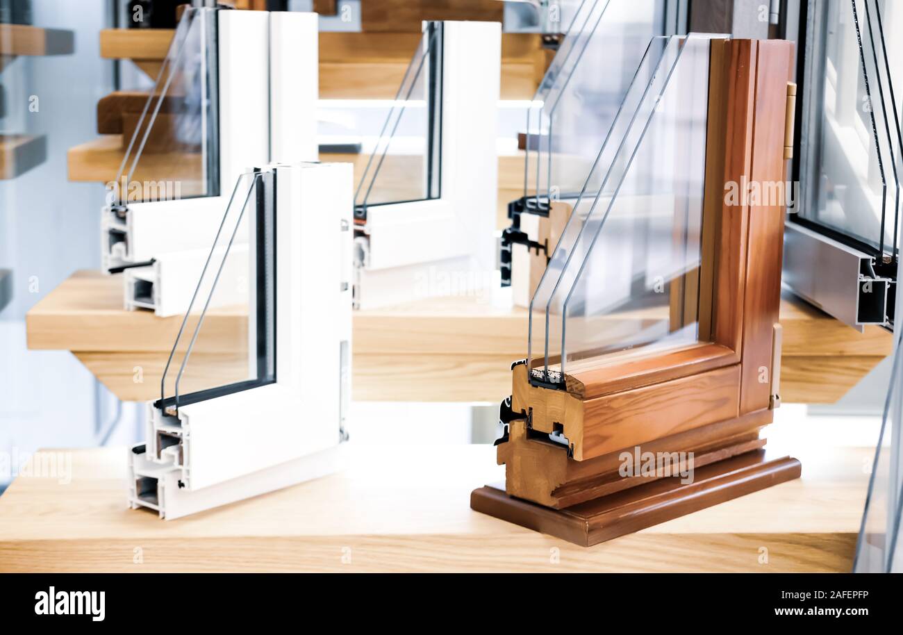 Samples of window profiles Stock Photo - Alamy