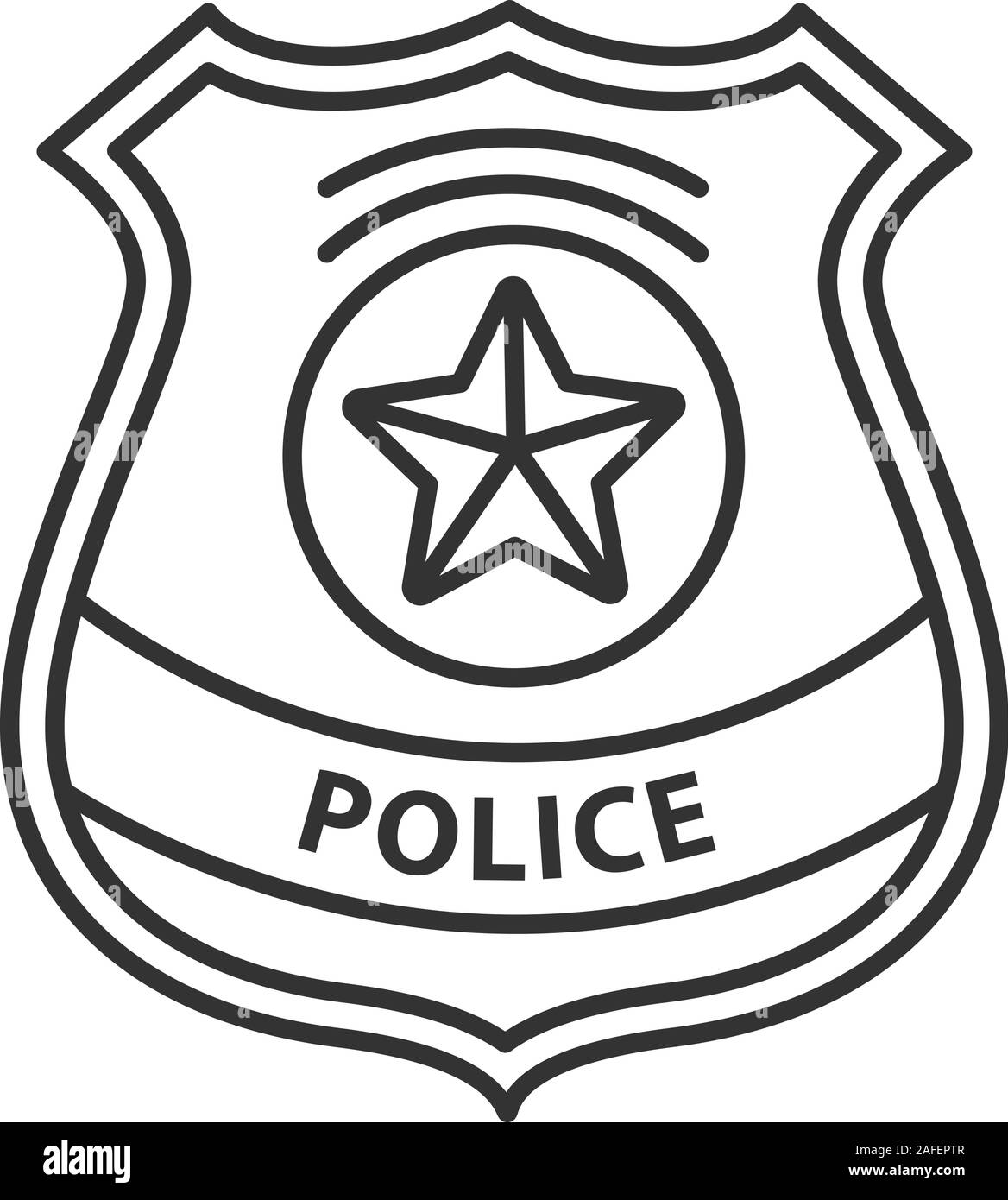 Police detective badge linear icon. Enforcement supply. Thin line  illustration. Contour symbol. Vector isolated outline drawing Stock Vector  Image & Art - Alamy