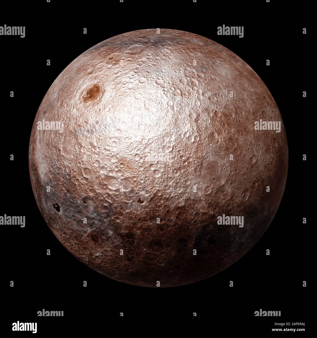 full far side of the Moon isolated on black background Stock Photo