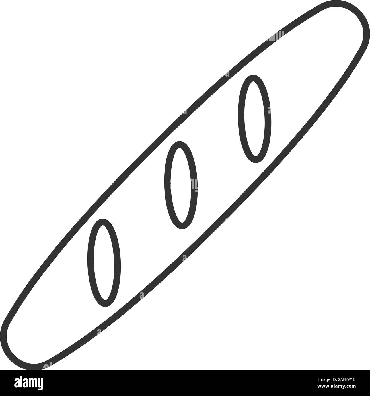 Baguette linear icon. Thin line illustration. French bread loaf ...