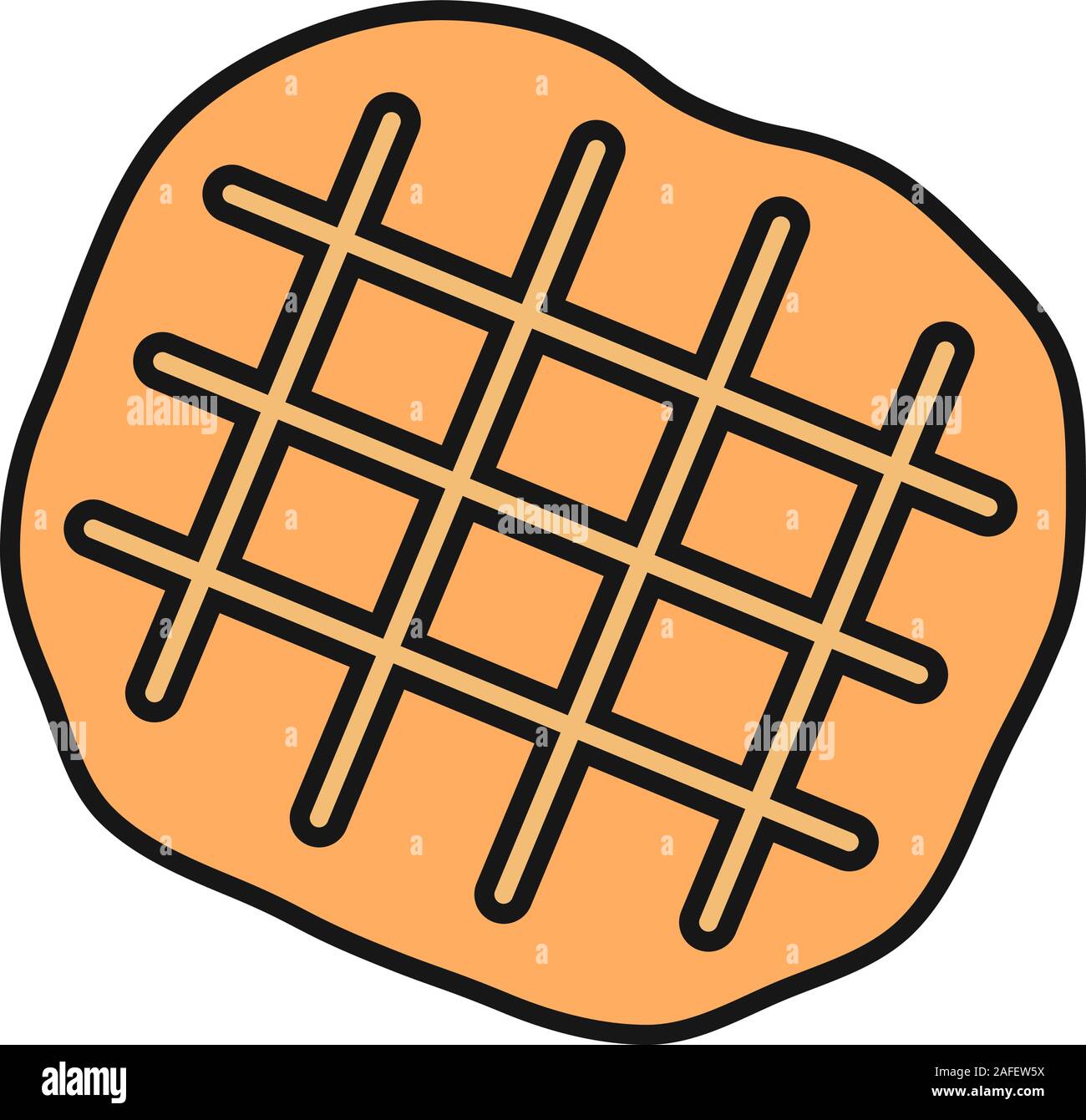 Belgian waffle color icon. Isolated vector illustration Stock Vector ...
