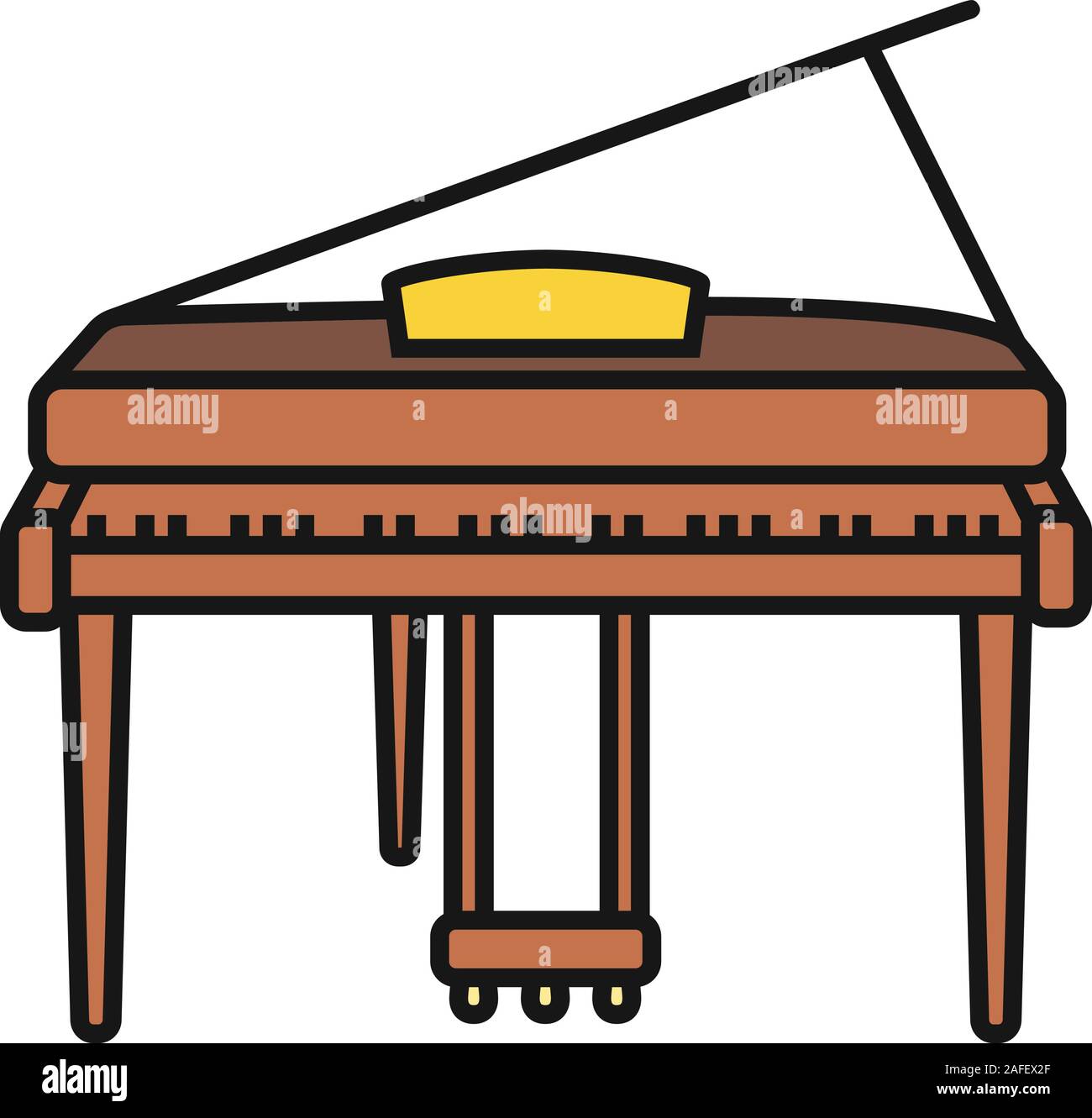 Piano color icon. Fortepiano. Isolated vector illustration Stock Vector