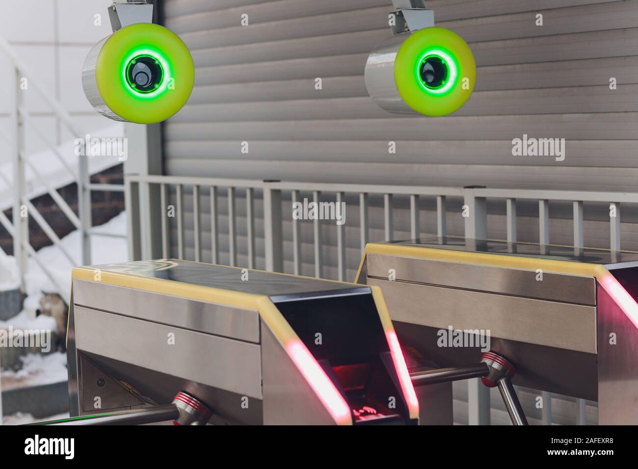 Turnstiles. Checkpoint. Automatic access control. Access system in the