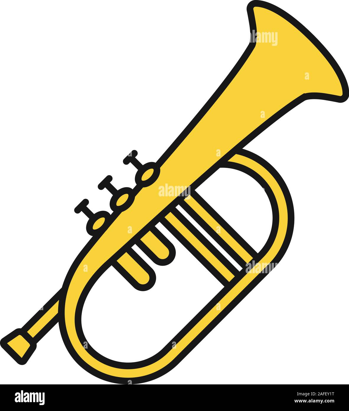 Flugelhorn color icon. Bugel. Isolated vector illustration