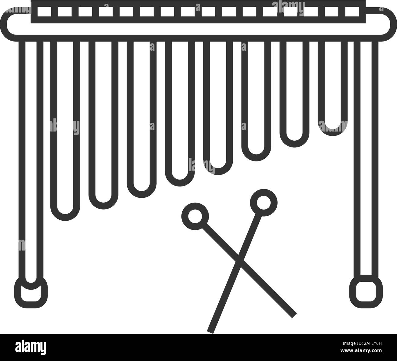 Marimba linear icon. Thin line illustration. Contour symbol. Vector