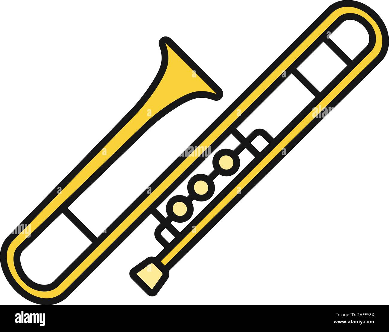 Trombone color icon. Trumpet. Isolated vector illustration Stock Vector