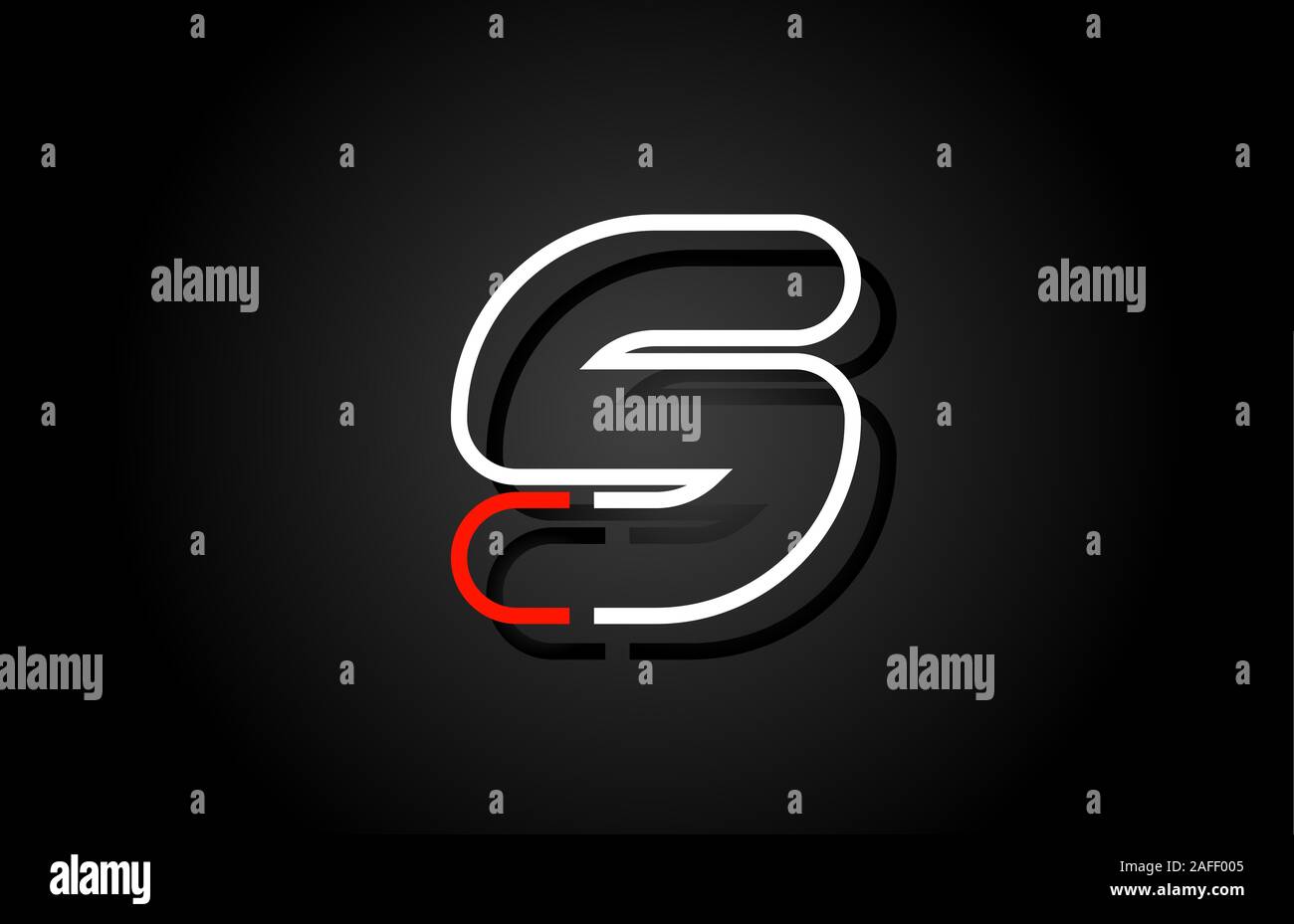 white red letter S alphabet logo design icon for company. Suitable as a ...