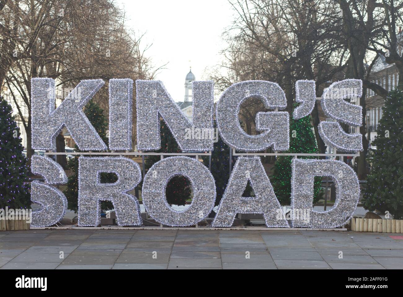 Kings road Christmas sign Stock Photo Alamy