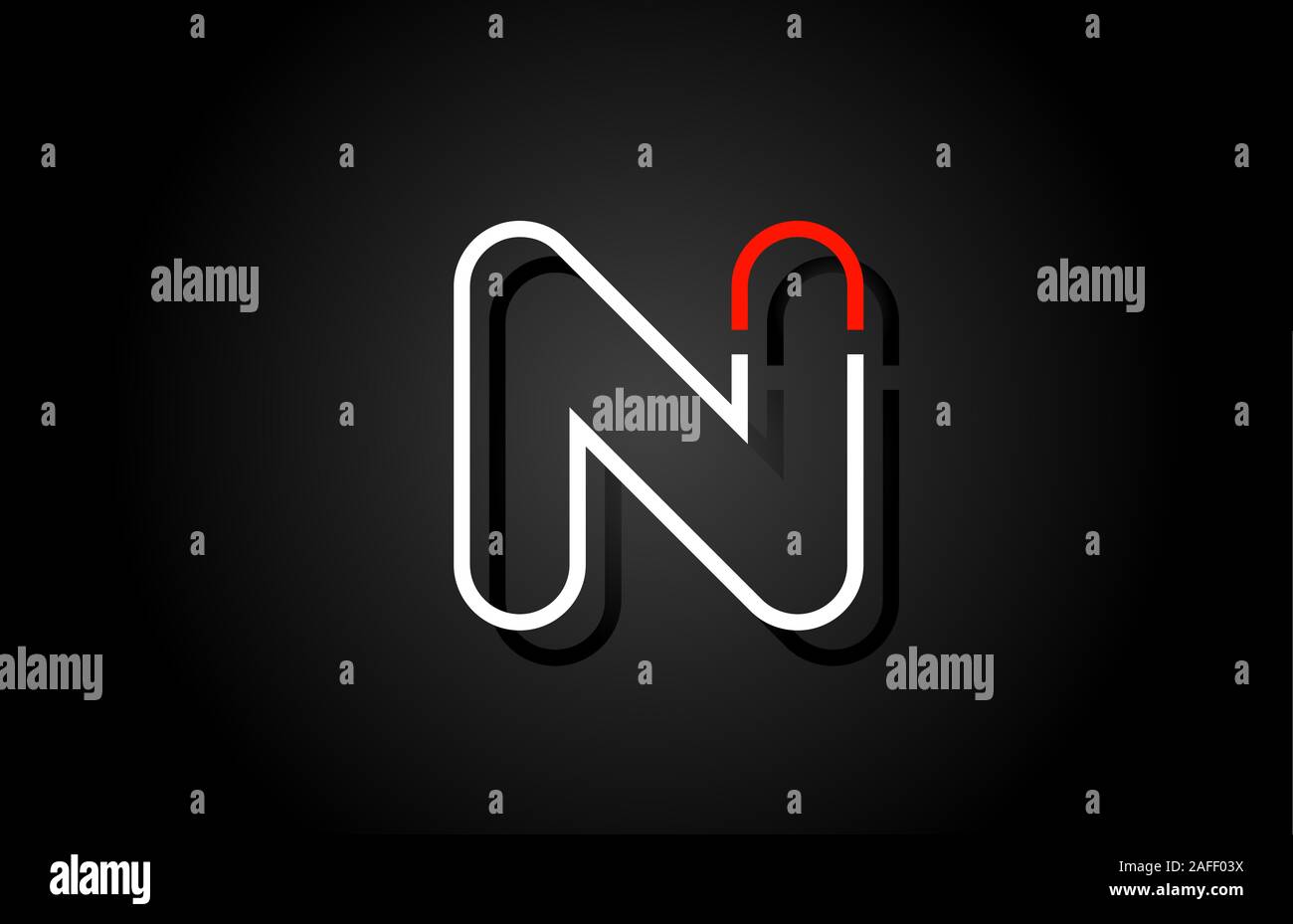 white red letter N alphabet logo design icon for company. Suitable as a ...