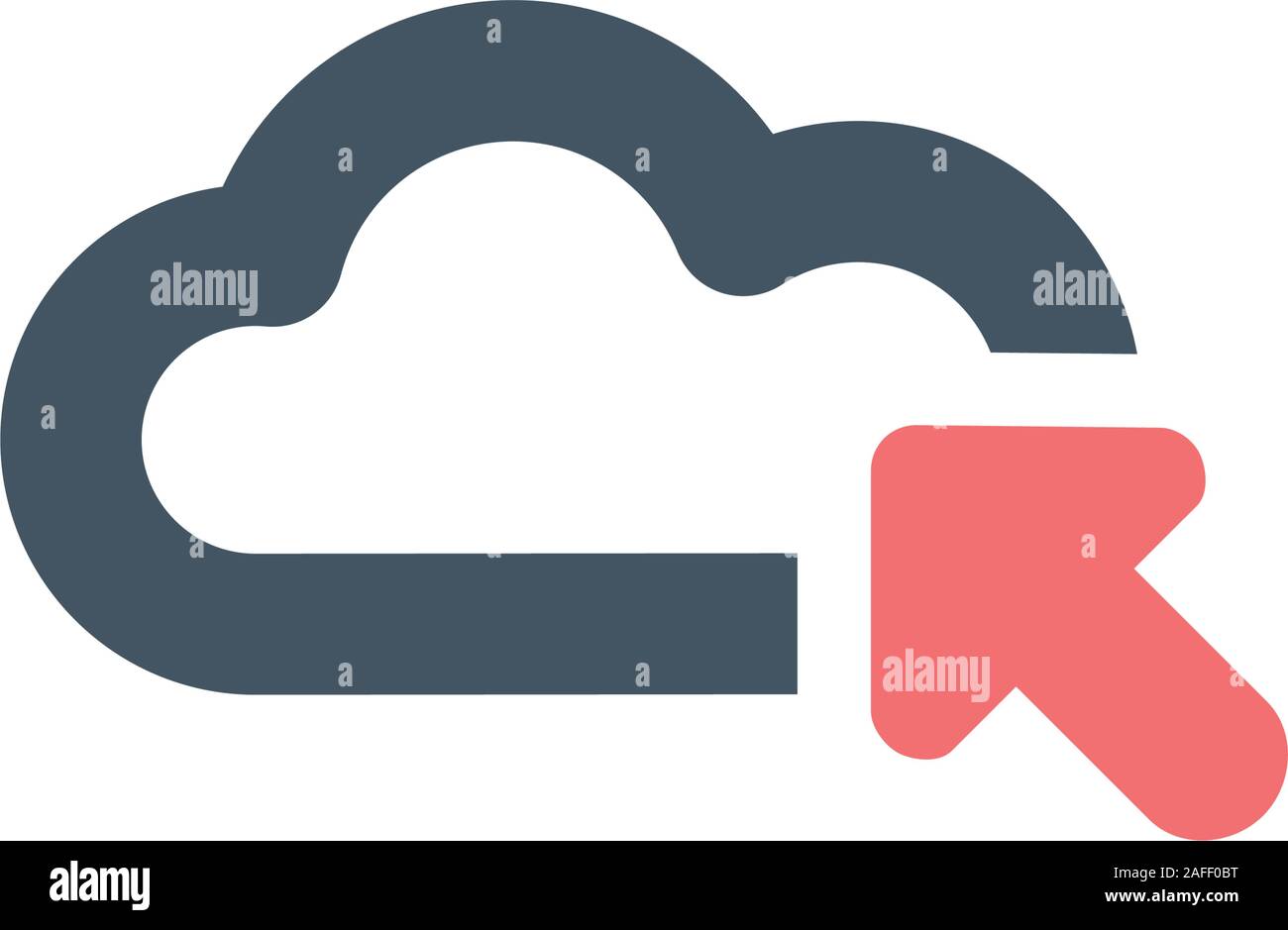 Cloud minimalistic iconwith an arrow in. Upload or download data ...
