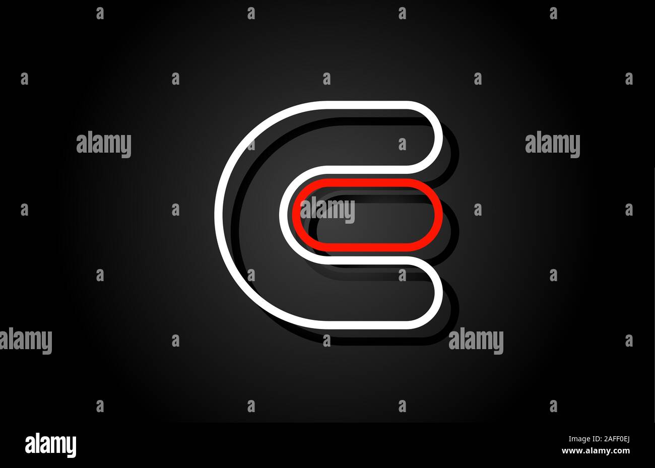 white red letter E alphabet logo design icon for company. Suitable as a ...