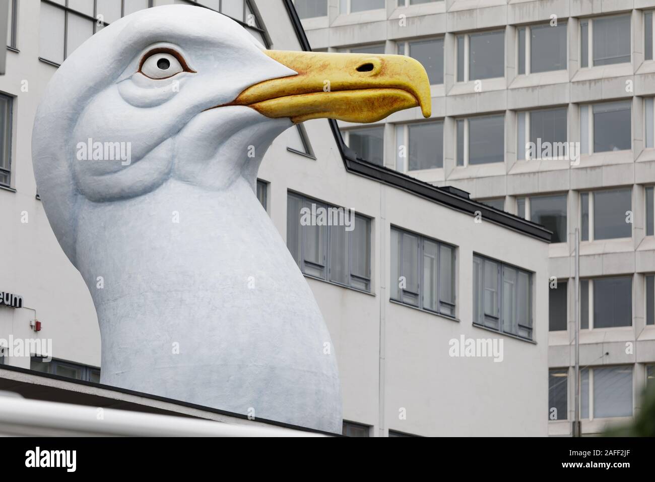 Helsinki, Finland - June 12, 2018: Head of seagull designed by Villu  Jaanisoo on the entrance of Helsinki Art Museum on the north end of Tennis  Palace Stock Photo - Alamy