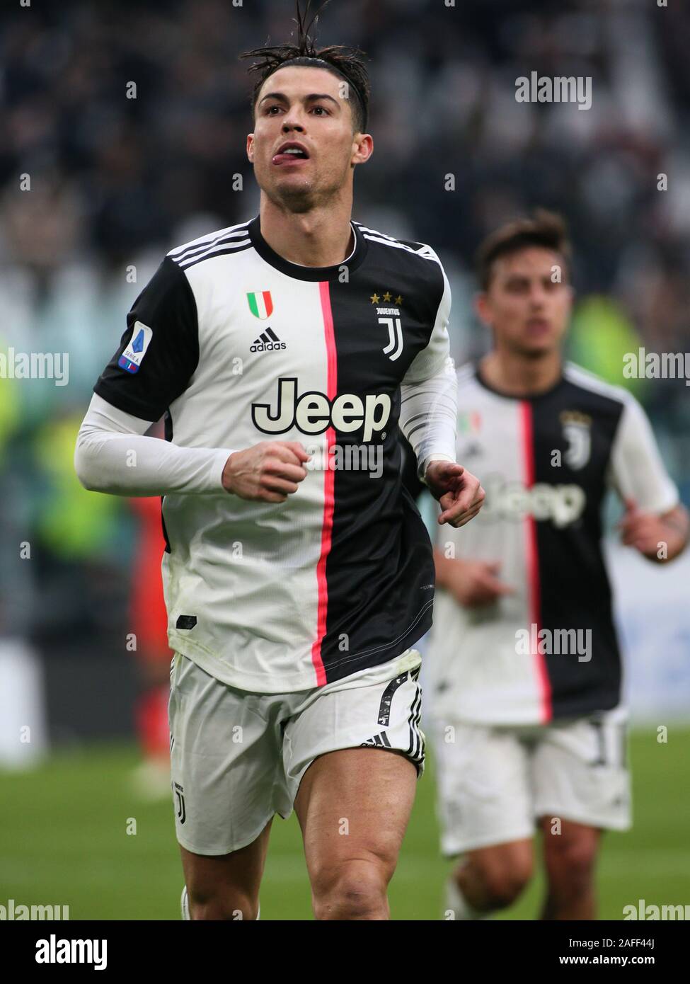 Torino Italy 15 Dec 2019 7 Cristiano Ronaldo Juventus Happiness And Dietro 10 Paulo Dybala Juventus