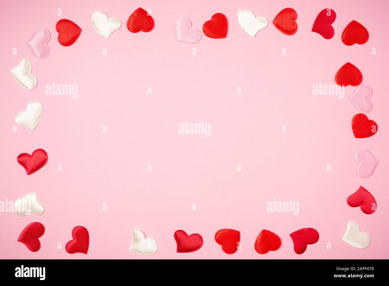 Red hearts for Valentine's day on a beautiful pink background Stock ...