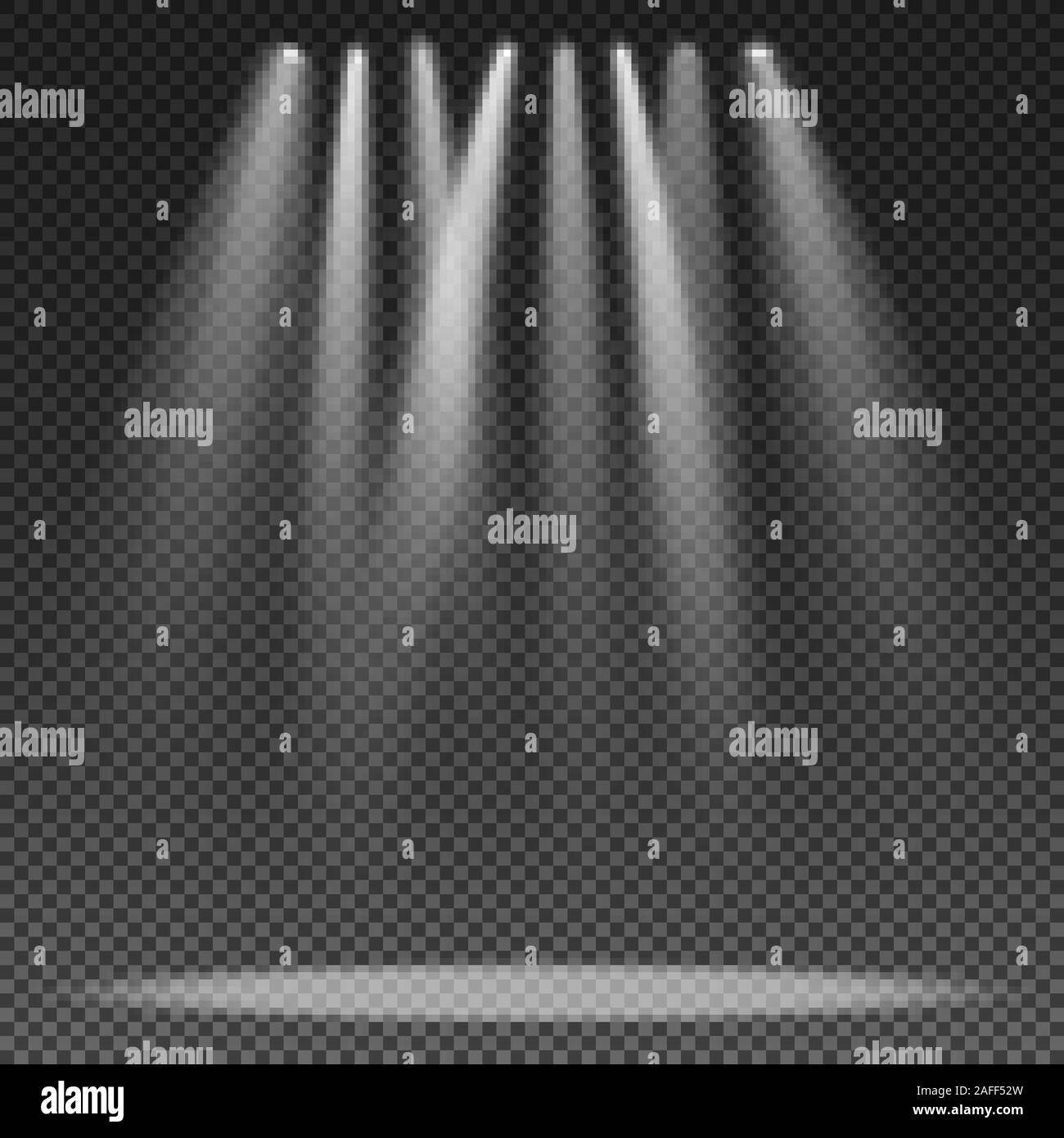 Spotlight isolated on transparent background. Light for the podium. Vector illustration. EPS 10 Stock Vector