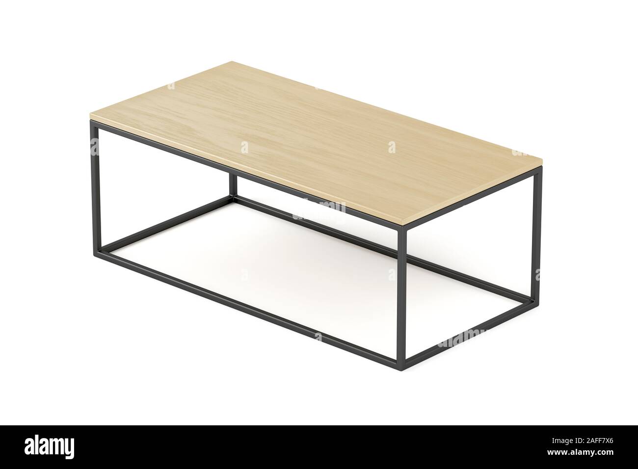 Wooden coffee table on white background Stock Photo - Alamy