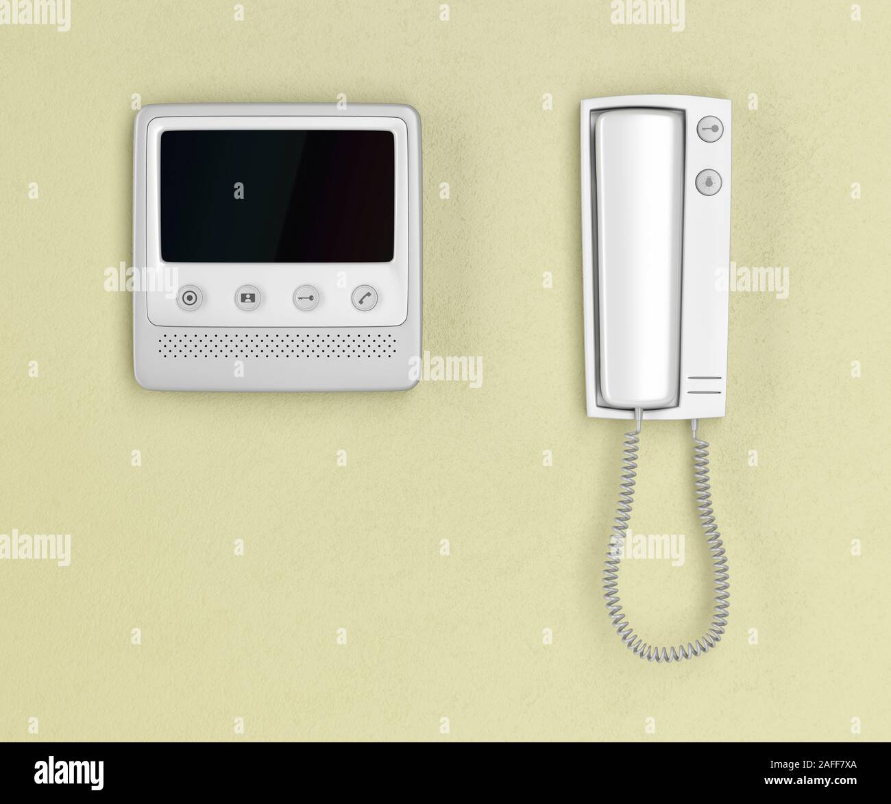 Intercom Reference Image Different types of intercoms on the wall, front view Stock Photo - Alamy