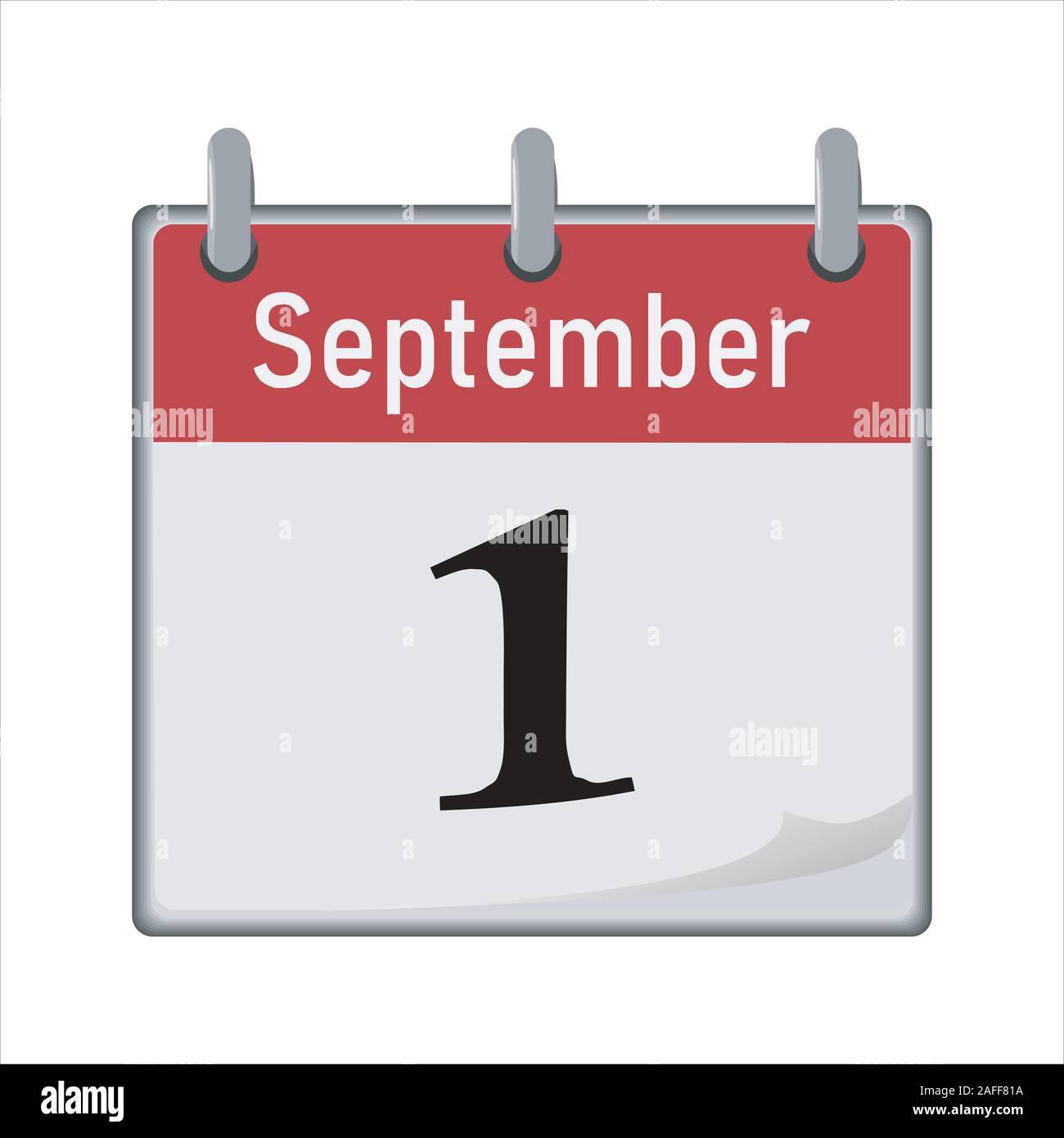 Calendar icon is the first number of the month.  Stock Vector