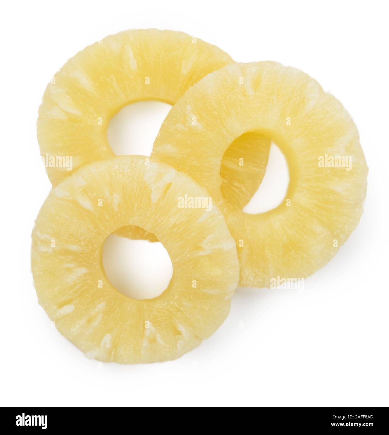 Fresh made Preserved Pineapple Rings isolated on white background ...