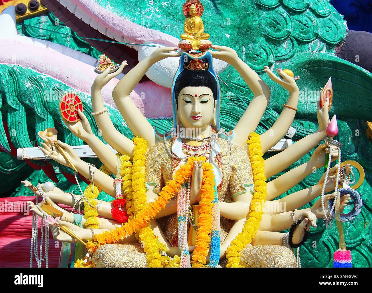 18 armige Shiva im Wat Plai Leam Resort Stock Photo