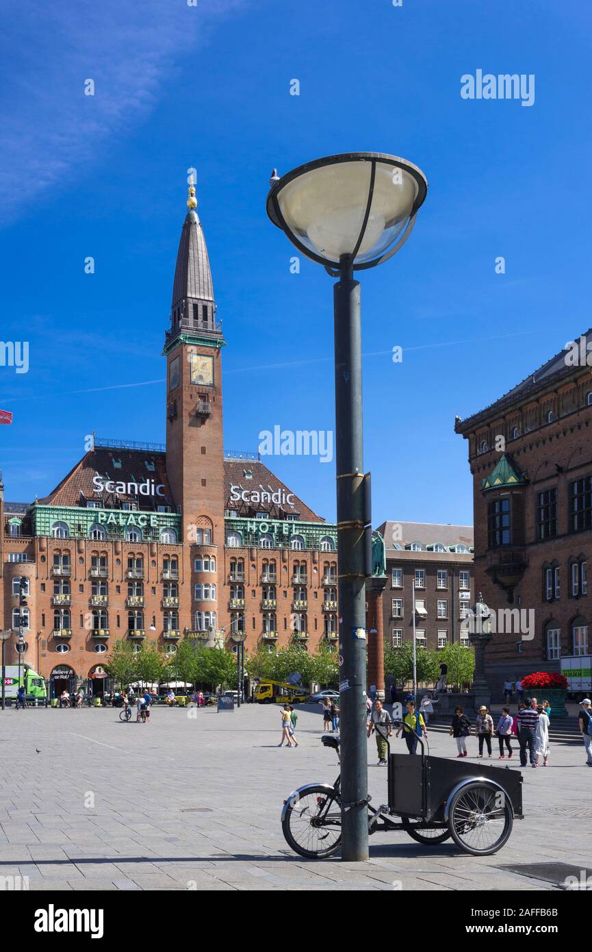 City Hall Square with the Scandic Palace Hotel, Copenhagen, Denmark Stock Photo