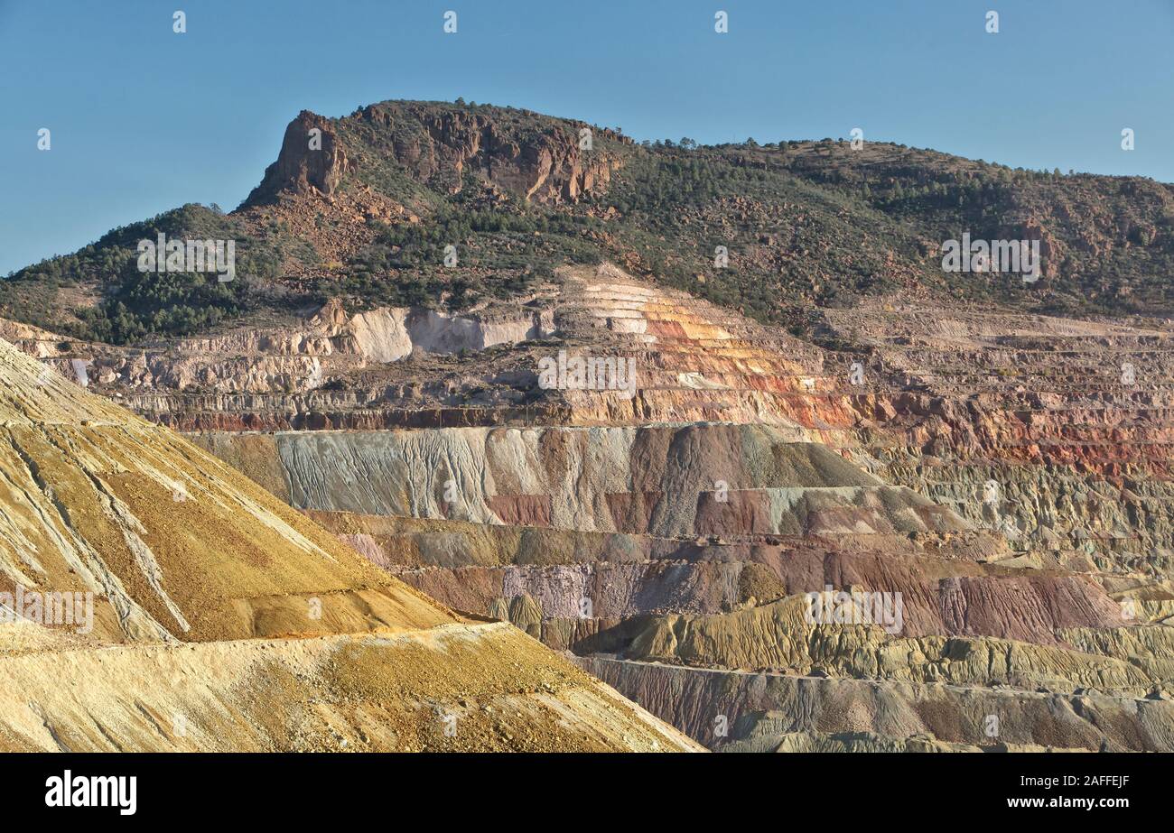 Overlooking Chino Copper Mine, is the largest porphyry copper deposits in New Mexico. Stock Photo