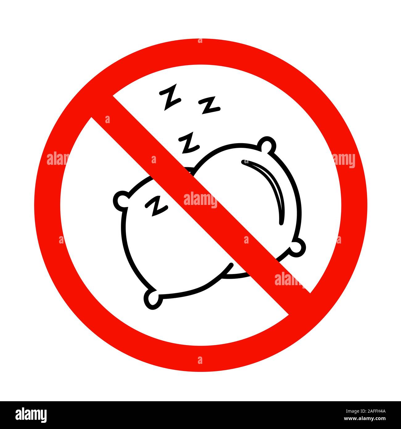 No Sleep Icon In Flat Style No Pillow Symbol Isolated On White