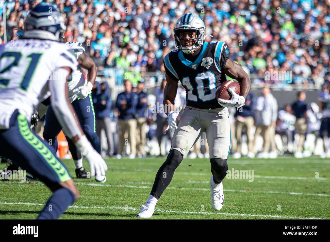 Charlotte, North Carolina, USA. 15th Dec, 2019. Carolina Panthers wide receiver Curtis Samuel (10) during game action at Bank of America Stadium. The Seahawks won 30-24. Credit: Jason Walle/ZUMA Wire/Alamy Live News Stock Photo