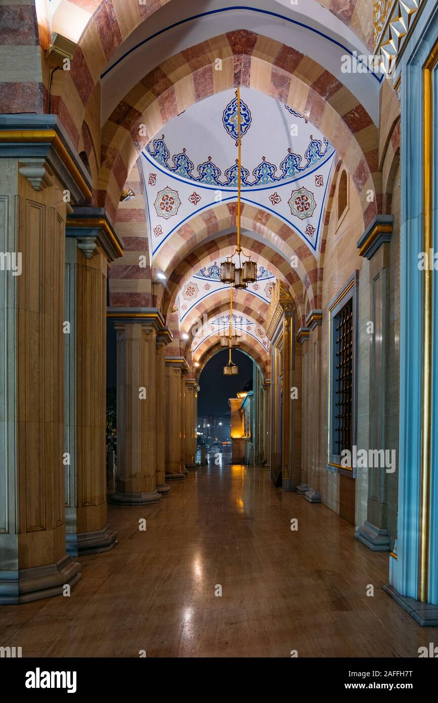 Ahmad Kadyrov Mosque Heart of Chechnya at night Grozny, Chechnya, Russia Stock Photo