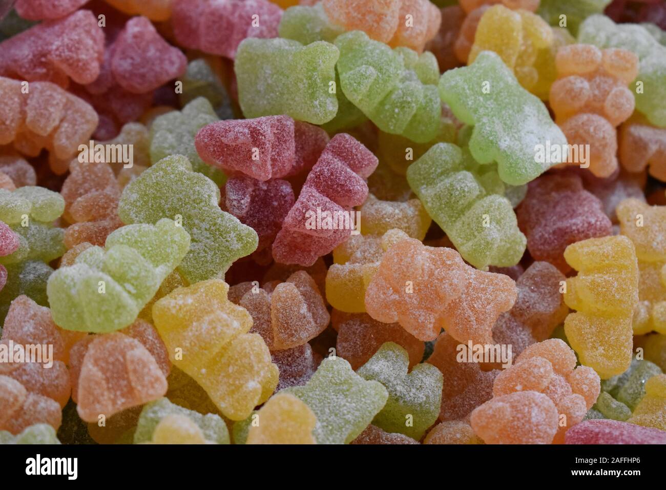 Fruit gummy bears Two centimetres long candy shaped in the form of bear