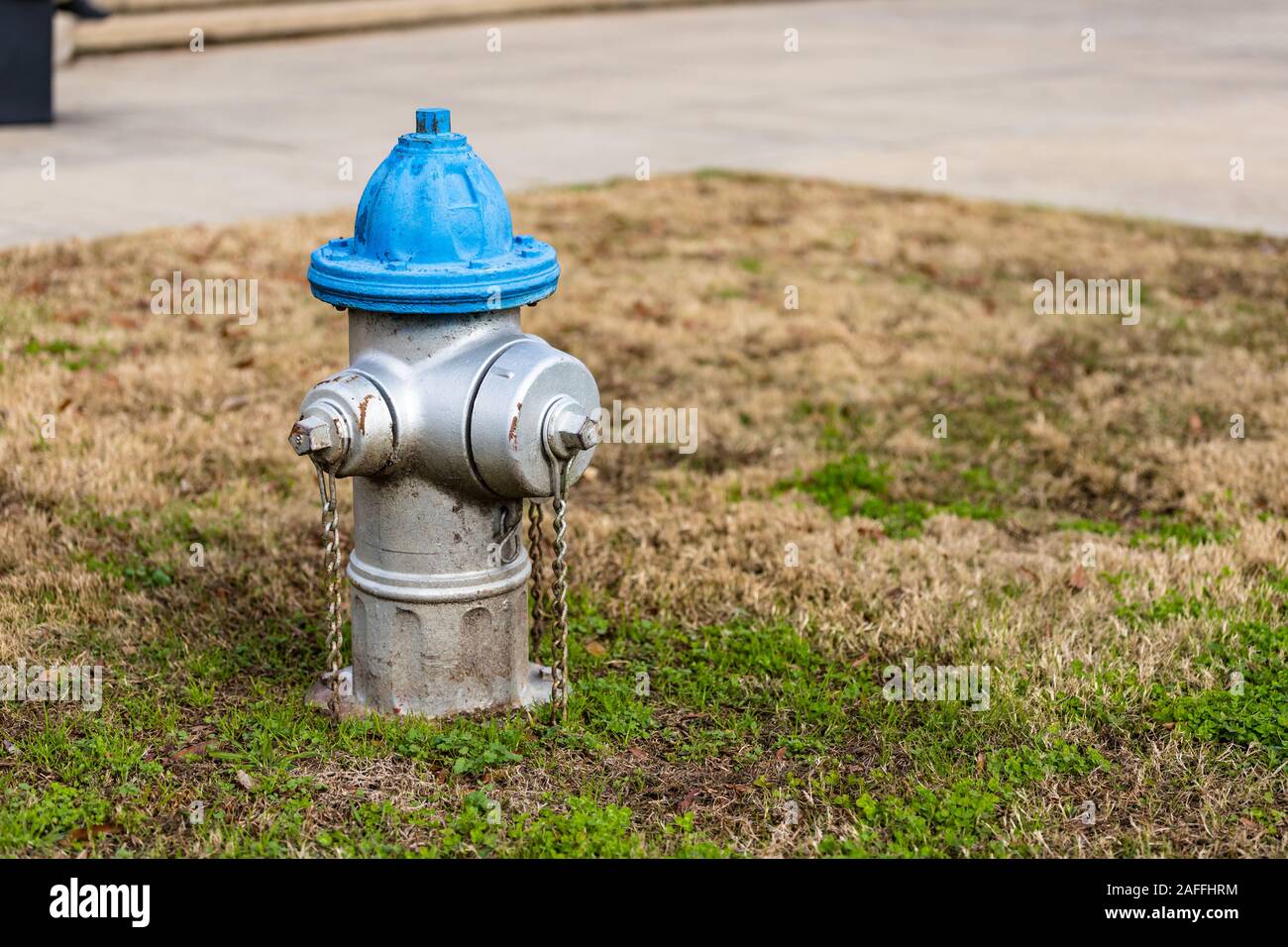 Colorful Blue and Silver Fire Hydrant used for supplying high volume of ...