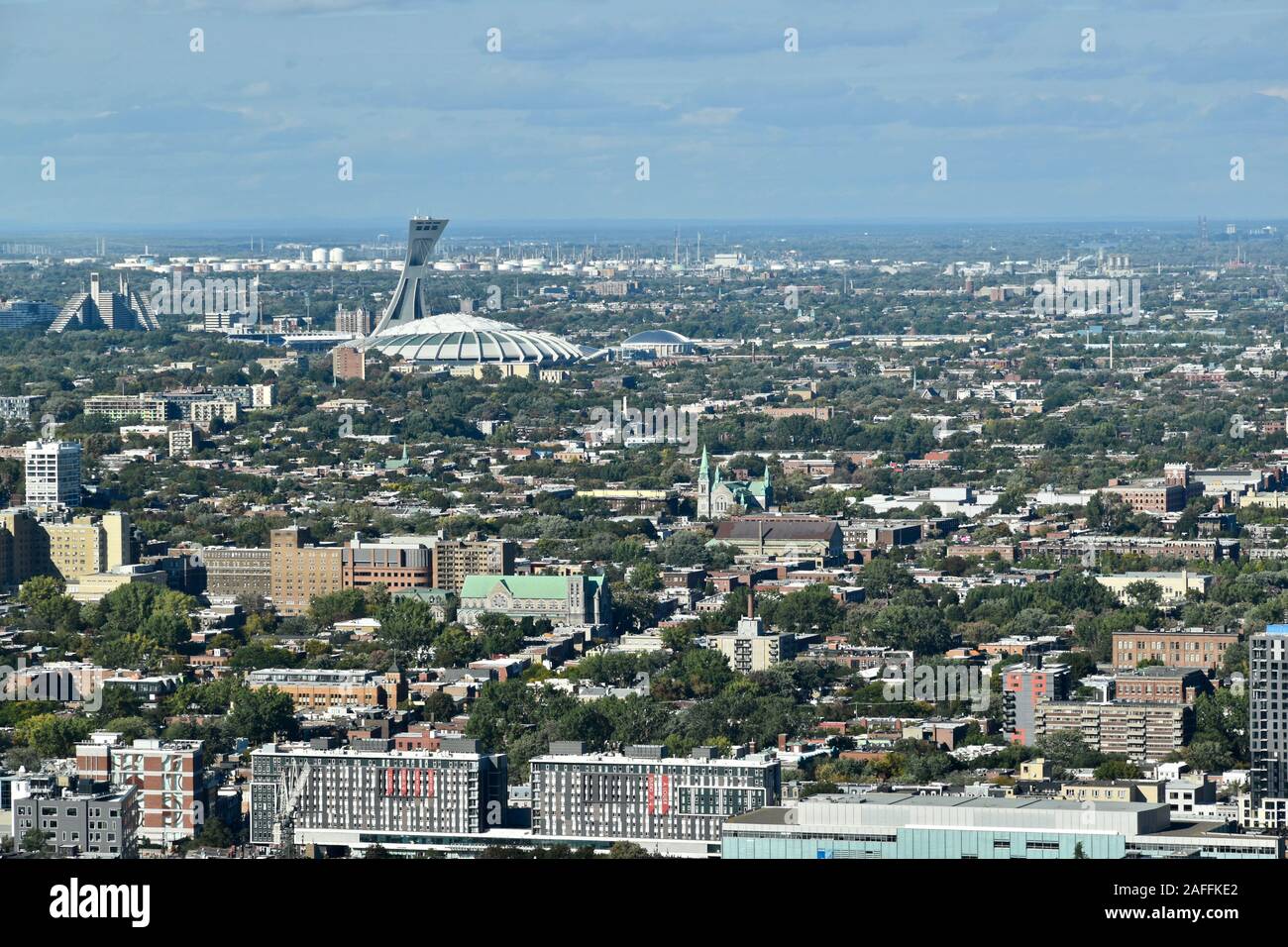 The Montreal Olympic Park, Montreal, Quebec, Canada Stock Photo