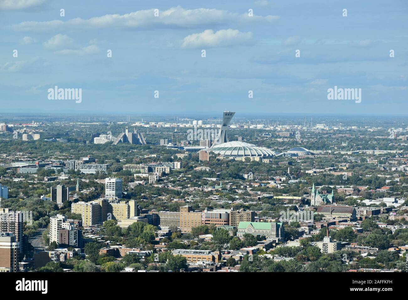 The Montreal Olympic Park, Montreal, Quebec, Canada Stock Photo