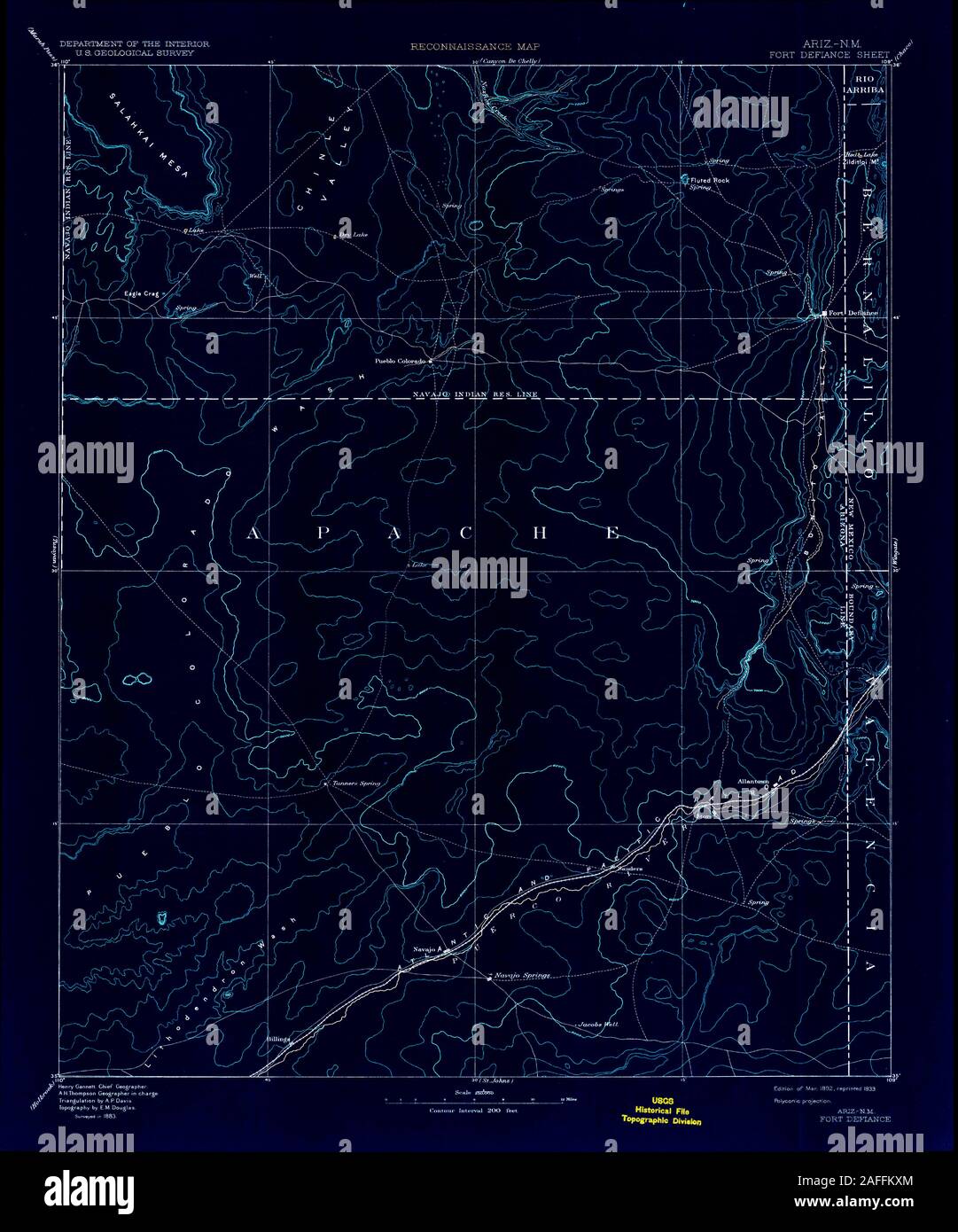 Map of fort defiance hires stock photography and images Alamy