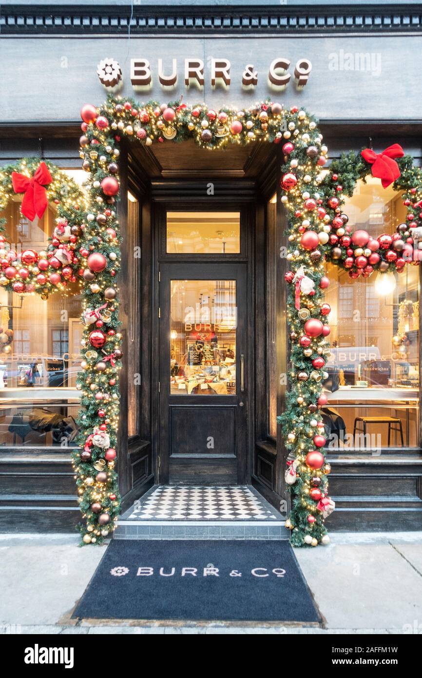 Entrance to Burr & Co, a coffee house on Street in central
