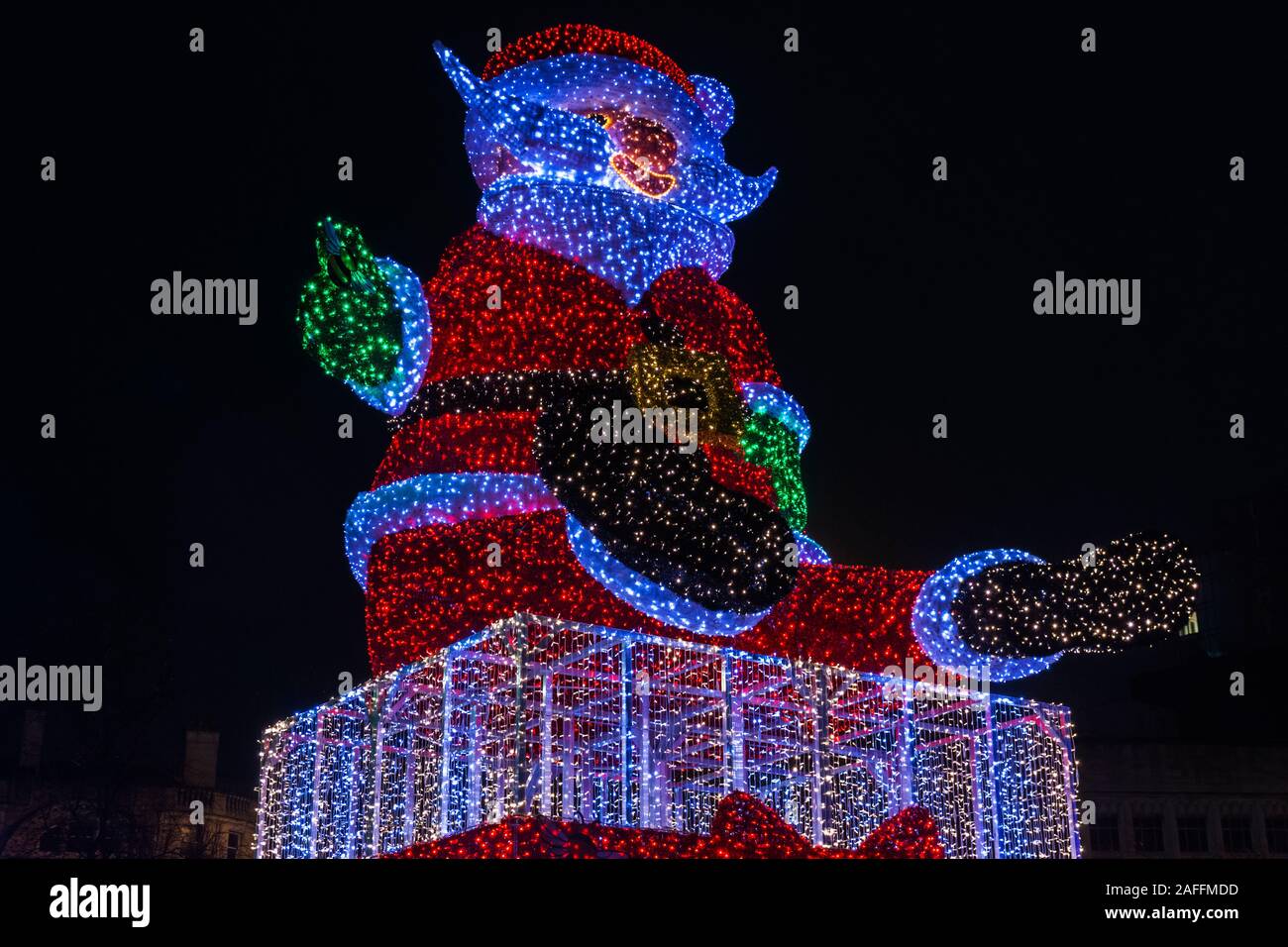 Christmas light display, Piccadilly Gardens, Manchester, England, UK Stock Photo