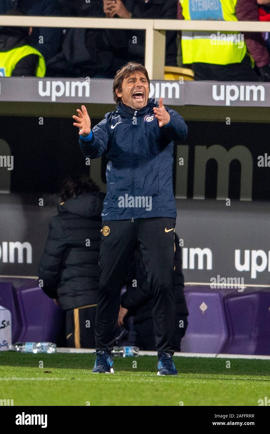 Antonio Conte Coach Inter During The Italian Serie A Match