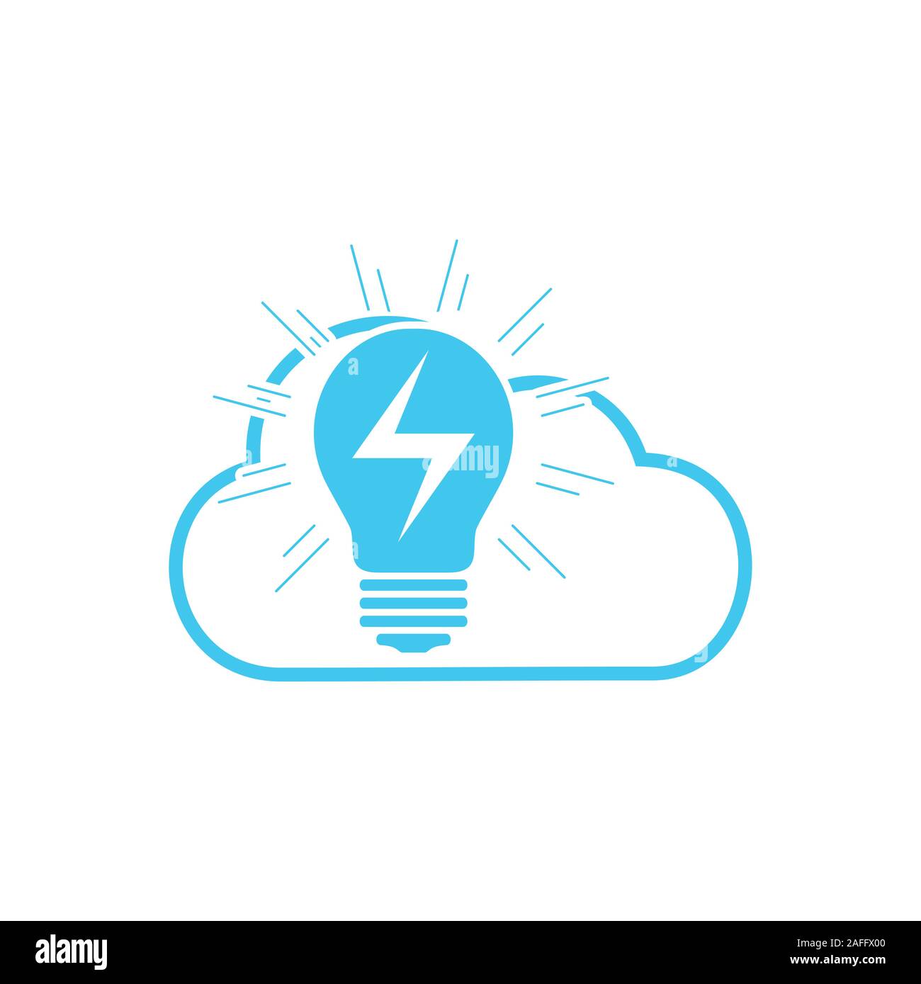 electric light bulb cloud symbol logo vector Stock Vector