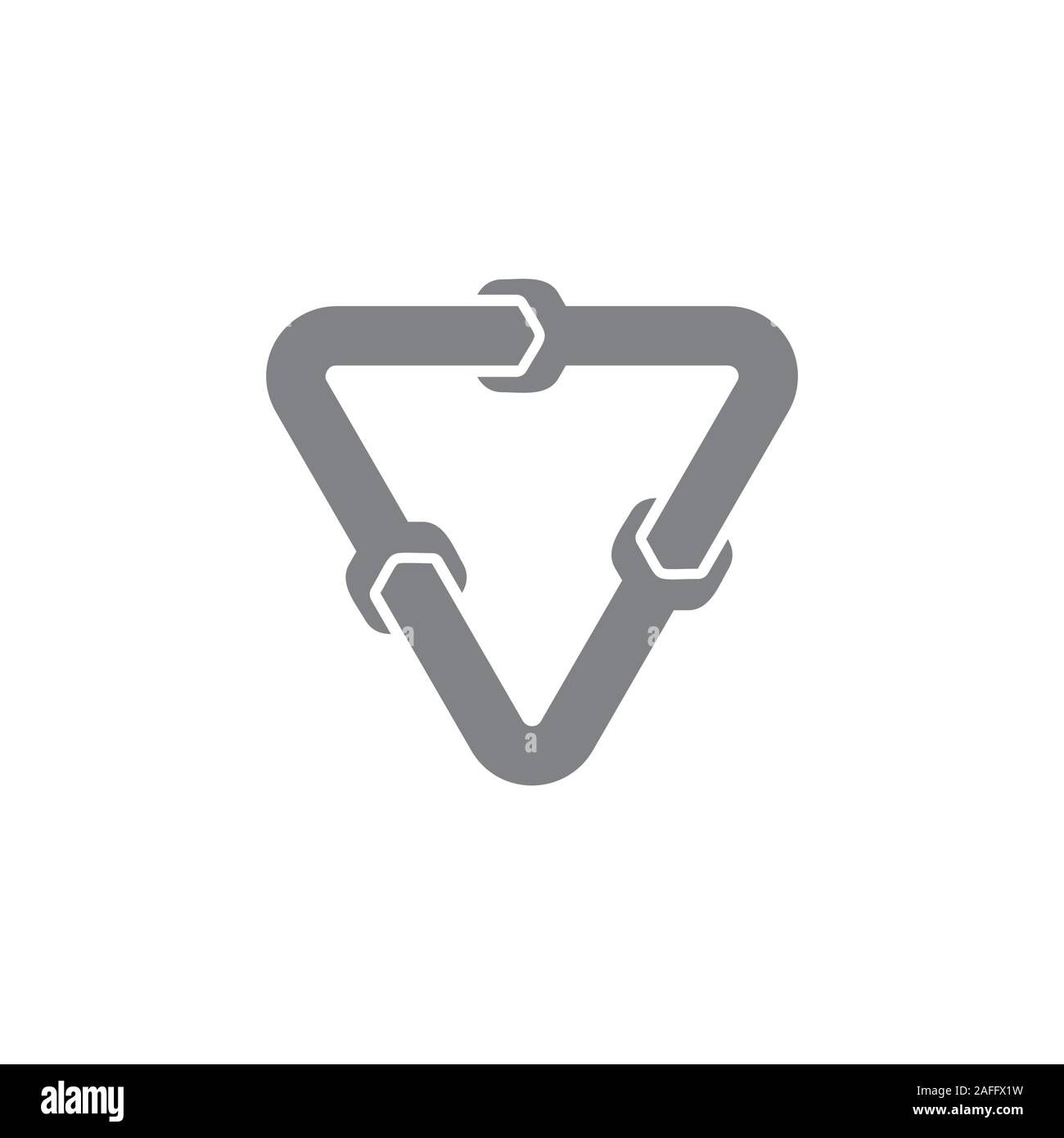 wrench triangle service symbol vector Stock Vector