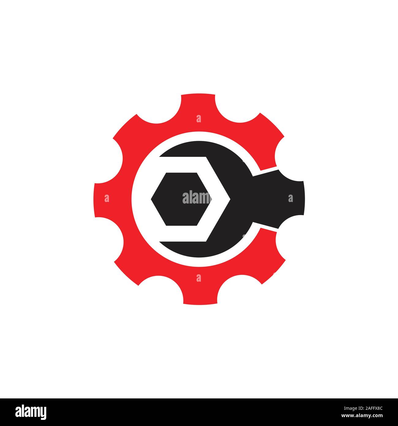 letter c cog machine adjustable wrench logo vector Stock Vector