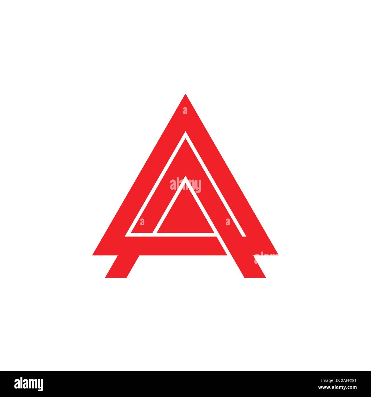 abstract linked triangle arrow geometric logo vector Stock Vector