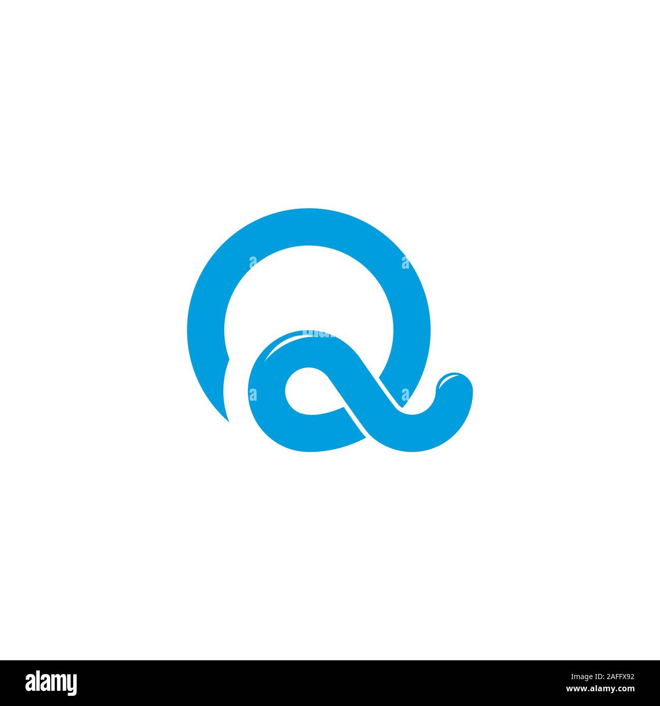 letter q o simple loop overlapping line logo vector Stock Vector