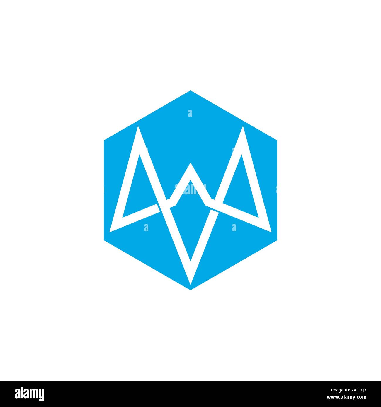 letter vw simple hexagonal logo vector Stock Vector