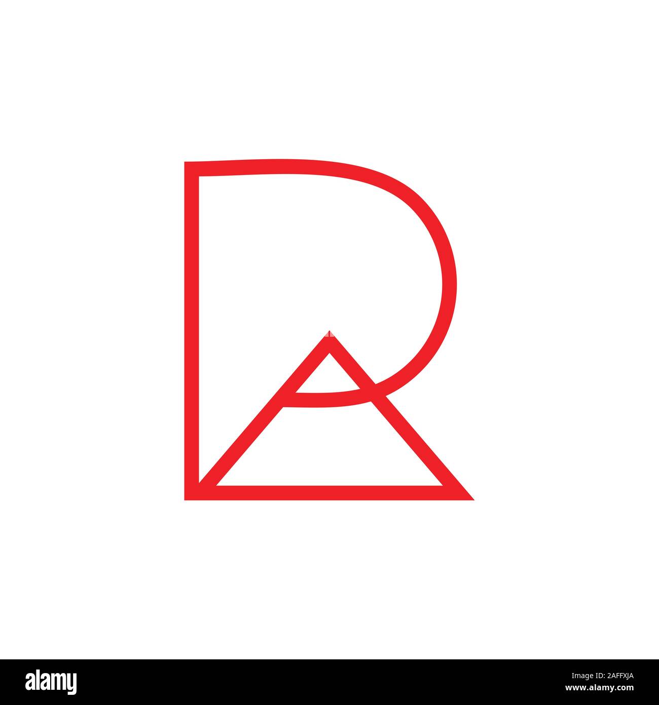 letters ar simple linked line geometric logo vector Stock Vector